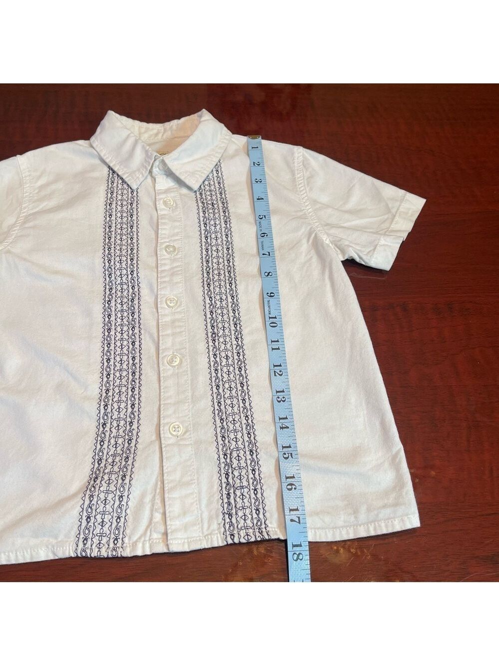 Boys Cherokee White Button-Up Shirt Embroidered Detail Size 5T - Picture 7 of 10